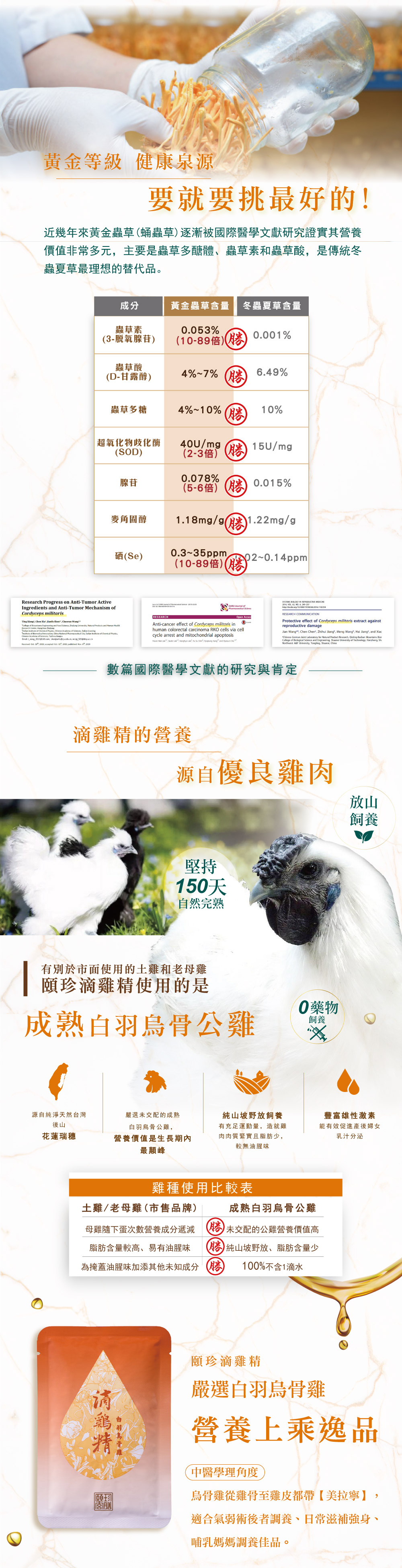 滴雞精,頤珍宮膳,黃金蟲草